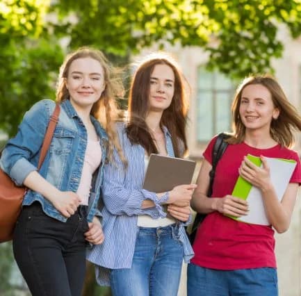 Students exploring a university campus